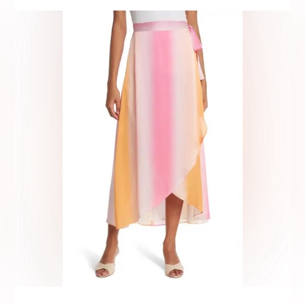 BCBG Wrap Tie Dye Silky Midi  Size Small NWT